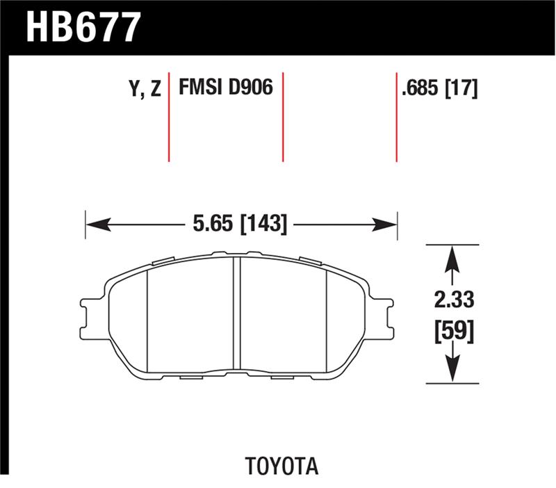 Toyota Tacoma Brake Pads - Front - Hawk Performance - Performance Ceramic - `98-`12